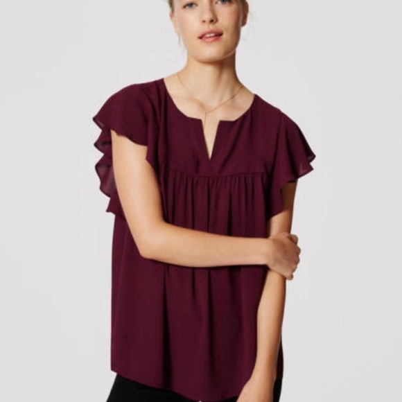 loft flutter sleeve top